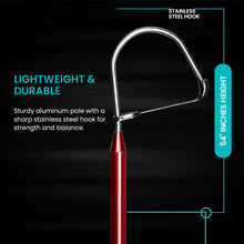 Load image into Gallery viewer, Gaffer Saltwater Fishing Gaff - Fish Gaff Hook - Aluminum Pole - 54" Red
