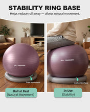 Load image into Gallery viewer, Trideer Exercise Ball for Office Desk, Yoga Ball Chair to Relieve Back Pain, Stability &amp; Fitness Ball -purple
