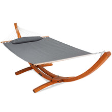 Load image into Gallery viewer, Lazy Daze Sunbrella Fabric Hammock with 13FT Arc Wood Hammock Stand

