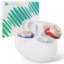 Load image into Gallery viewer, Rechargeable OTC Hearing Aids for Seniors Invisible In Ear Hearing Aids for Elders Adults with Mild to Moderate Hearing Loss Hearing Amplifiers Earbuds Noise Cancelling Clear Sound Conversation 100H with Charging Case
