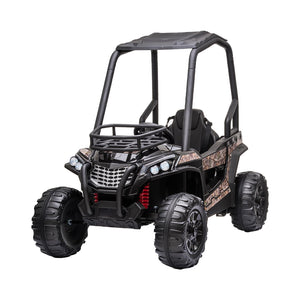 Ride On UTV Car with Remote Control, 24V Battery Powered 2 Speeds Electric 4 Wheels Motorized Vehicles, Black