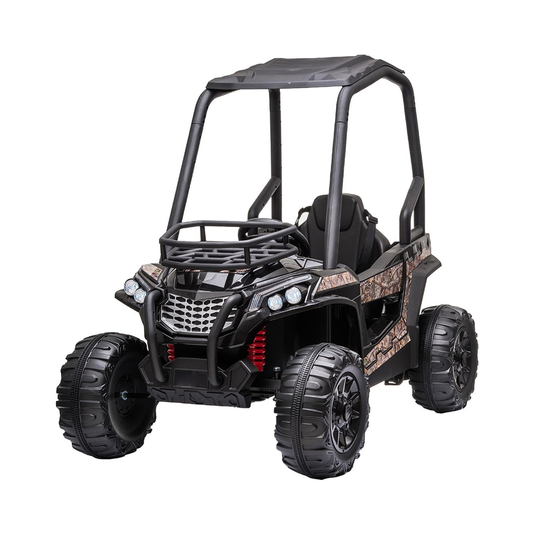 Ride On UTV Car with Remote Control, 24V Battery Powered 2 Speeds Electric 4 Wheels Motorized Vehicles, Black