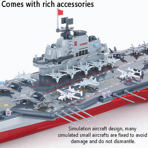 RC Boat, 30KM/H High Speed RC Aircraft Carrier, 2.4Ghz Simulated Electric RC Battleship, 26.7 Inches 1:438 Scale Water Remote Control Aircraft Carrier