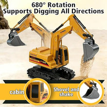 Load image into Gallery viewer, UMURSIM RC Hydraulic Excavator Toy, 6-Channel Remote Control Excavator with Metal Shovel &amp; Lights

