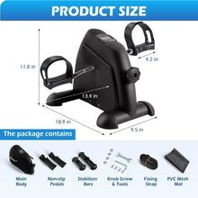 Load image into Gallery viewer, TABEKE Under Desk Bike Pedal Exerciser - Black
