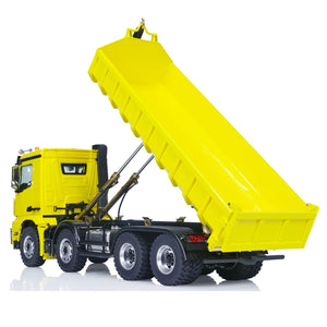 8x8 1/14 RC Hydraulic Tipper Truck Metal Construction Dumper Vehicles Model Radio Controller Front Hook Rear Hook Roof Rotating Lights