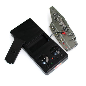 Military Remote Control Aircraft Carrier Model RC Boat Ship Speedboat Yacht Electric Water Toy - Silver (2.4G No Antenna)