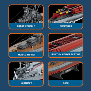 Japanese Yamato Battleship Building Blocks Set, 2569 Pieces WWII Navy Ship MOC Toy, Excellent Battleship Model Building