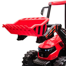 Load image into Gallery viewer, Pedal Tractors with Working Loader and Backhoe Digger, Kids&#39; Ride on Car Toys Electric Vehicles with Trailer, Digger for Toddlers (Red)
