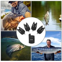 Load image into Gallery viewer, High Sensitive Electronic Fishing Bite Alarm Indicator LED Light Alert, 4 Fish Bite Alarm with 1 Receiver Indicator Sound for Other Fishing Tools and Accessories
