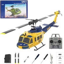 Load image into Gallery viewer, NBJIALIN RC ERA C032 UH-1 Huey Helicopter - Remote Control Helicopters for Adult, 1/48 Sacle 2.4G 6CH Gyro Stabilized Aircraft with Altitude Hold &amp; Optical Flow,3D Stunt Drone (Yellow)
