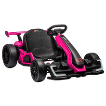 Load image into Gallery viewer, 24V Kids Go Kart,300W Powerful Electric Drift Kart Car with Adjustable Seat, Brake Pedal for Age 6-12,Rose
