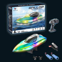Load image into Gallery viewer, RC Boat with LED Light for Kids, 15KM/H, 2.4G Remote Control Boat with LED Lights, RC Electric Boats for Pools and Lakes
