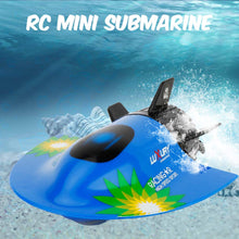Load image into Gallery viewer, Mini RC Submarine Boat, Remote Control Waterproof Diving Toy for Kids (Blue)
