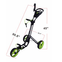 Load image into Gallery viewer, Qwik Fold 3 Wheel Push Pull Golf Cart - Lime
