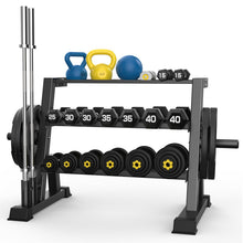 Load image into Gallery viewer, 3-Tier Weight Rack, Dumbbell Kettlebell Rack 1100LB Capacity Weight Plate
