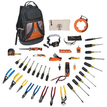 Load image into Gallery viewer, Klein Tools 80141 Hand Tools Kit includes Pliers, Screwdrivers, Nut Drivers, Backpack &amp; CL120VP Electrical Voltage Test Kit with Clamp Meter, Three Testers, Test Leads

