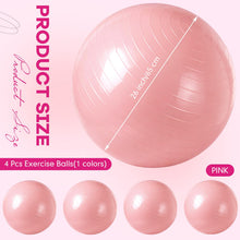 Load image into Gallery viewer, Leyndo 4 Pcs 26 Inch Yoga Exercise Ball Pilates Pregnancy Birthing Fitness Ball-(Light Pink)
