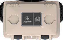 Load image into Gallery viewer, Pelican 14 Quart Personal Lunch Box Cooler - Can Cooler (Tan/Kashmir Blue)
