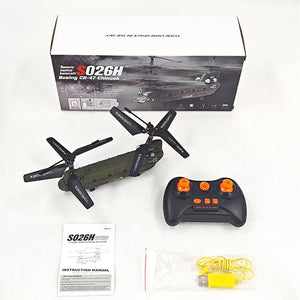 Remote Control Helicopter, S026H Military Transport RC Helicopter with Altitude Hold, One Key take Off/Landing