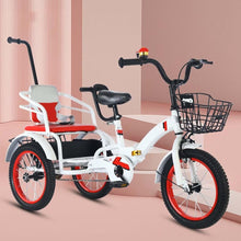 Load image into Gallery viewer, Folding Toddler trikes with Parent Handle,3-10 Years Tandem tricycles with Rear Passenger seat, Height Adjustable Saddle
