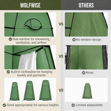 Load image into Gallery viewer, Wolfwise Pop Up Shower Tent for Camping Essentials, Portable Instant Changing Tent with Ventilation Window &amp; Carry Bag, Privacy Dressing Room Bathroom Toilet for Beach &amp; Outdoor, Spacious, Green
