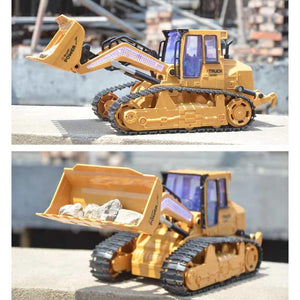 RC Skid Steer Loader Construction Truck 1/14 Remote Control Bulldozer Crawler with Lights 9 Channel RC Front Loader