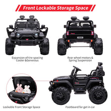 Load image into Gallery viewer, 2 Seaters Kids Ride On Truck with Remote Control, 24V 9Ah 20&quot; Large Seat + 15.5&quot; Large Wheels, Electric Riding Car, Black

