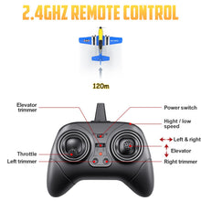 Load image into Gallery viewer, 3 Channel RC Plane P-51D Mustang, Remote Control Airplane Ready to Fly, 2.4GHz 6-axis Gyro Stabilizer, Easy to Fly for Kids &amp; Beginners
