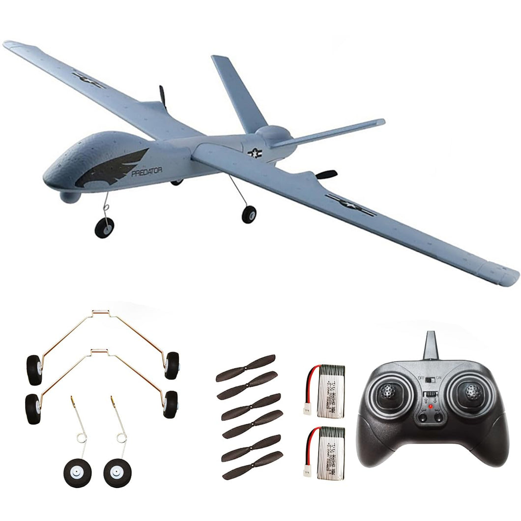 RC Plane Remote Control Airplane - 2.4Ghz 2 Channels DIY RC Predator Aircraft with 3-Axis Gyro for Beginner RC Plane