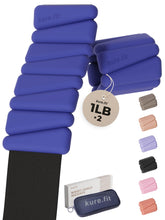Load image into Gallery viewer, kure.fit Pilates Weight | Wrist &amp; Ankle Weights for Women | Weighted Bangles | 1LB Set of 2-Blue
