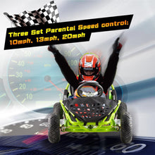 Load image into Gallery viewer, Electric Go Kart, 48V Powered Ride On Car, Seat Belt, 13 inch All-Terrain Tires, Parental Speed Control, Max 20 Mph (Green)

