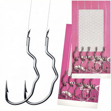 Load image into Gallery viewer, Pre-Tied Double Hook Fishing Rigs for Small Fish Trout Hooks, 100 Sets (200 fishHooks), Saltwater Freshwater Snelled Hooks Kit, Ready-to-Fish Tackle Lorumox snelled Fishing Hooks

