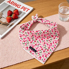 Load image into Gallery viewer, ARING PET Girl Dog Bandanas, Cute Summer Strawbery Cherry Pet Bandana Scarf Triangle Bib for Small Medium Large Female Dogs Cats, Puppy Kerchief for Daily Wear Walks Party Photos-L
