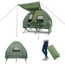 Load image into Gallery viewer, DORTALA 2-Person Tent Cot, Foldable Elevated Camping Tent w/Air Mattress &amp; Sleeping Bag, Portable Dome Camping Tent Cot for Hiking, Camping &amp; Picnic
