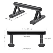 Load image into Gallery viewer, SELEWAERE Metal Parallettes Floor Workout Push Up Handles Non-Slip Pushup Bars Handstand Bars for Calisthenic Fitness Sturdy Steel Tubing Structure with Matte Paint Finish, Load up to 600 lbs
