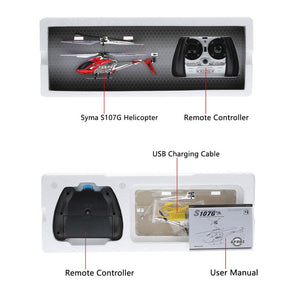 Remote Control Helicopter, S107/S107G RC Helicopter for Kids and Adults, 3 Channel Mini Helicopter with Gyro for Boys and Girls (Red)