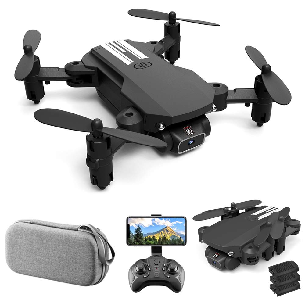 Mini Drone for Kids and Adults, GoolRC LS-MIN RC Quadcopter with 1080P Camera, Include Carry Bag and 3 Batteries (Black)