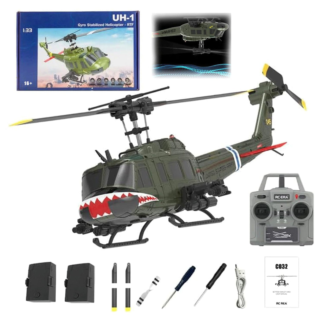 RC Helicopters for Adults Beginners, 1/48 Scale 6CH 2.4G 6-Axis Gyro Remote Control Stabilized Aircraft (RTF / 2 Battery)