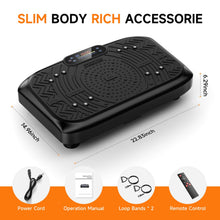 Load image into Gallery viewer, Taevno Vibration Plate Exercise Machine 450 Lbs Capacity, 199 Speeds Workout Vibrating Plate for Lymphatic Drainage Weight Loss, Full Body Shake Platform Machines for Women Men (Soft Black)
