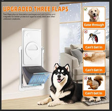 Load image into Gallery viewer, 3-Flap Never Rust Extra Large Dog Door for Wall with Sliding Lock Panel
