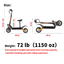 Load image into Gallery viewer, 65 Miles Range 45mph Electric Scooter 5600W Dual Motor 52V33Ah Battery 10&quot; Off-Road Tires Electric Scooter Adults with Seat

