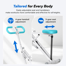 Load image into Gallery viewer, Squat Machine, MERACH R07 2 in 1 Squat Rowing Machine - Light Blue
