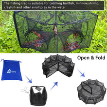 Load image into Gallery viewer, Drasry Fishing Trap Foldable Fish BaitNet for Minnow Crab Crayfish Crawdad Shrimp Trap Cage Collapsible Easy Use Fishing 10

