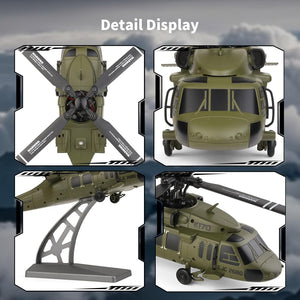 RC Helicopter Model, Black Hawk UH-60L 170 Size 4CH Flybarless Helicopter with Adjustable Left and Right Hand Throttle (RTF Version)