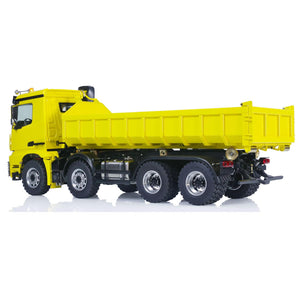 8x8 1/14 RC Hydraulic Tipper Truck Metal Construction Dumper Vehicles Model Radio Controller Front Hook Rear Hook Roof Rotating Lights