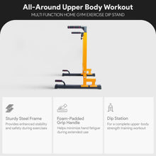 Load image into Gallery viewer, BalanceFrom Steel Frame Multi-Functional Exercise Fitness Dip Stand Station - Yellow
