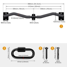 Load image into Gallery viewer, Kipika Heavy Duty Wall Mounted Pull Up Bar (32" M Type &amp; Foam-padded Handles)

