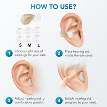 Load image into Gallery viewer, Hearing Aids for Seniors, Rechargeable Hearing Amplifiers Devices with Noise Cancelling, Superior Sound Quality for Women Men Hearing Loss, Auto On/Off
