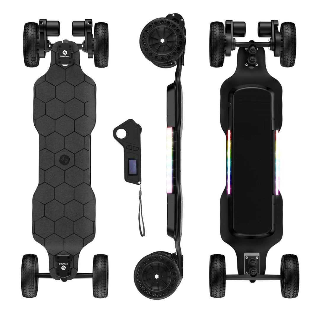 Electric Skateboard with Remote, 3000W Brushless Motor, 32 Mph Top Speed & 28 Miles Range, IP54 Waterproof, Electric Longboard Offroad